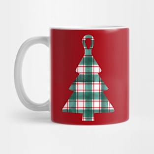 Festive and Symmetrical Plaid Christmas Tree Mug